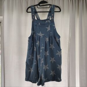 BiBi Blue Denim Overalls with Star Accents